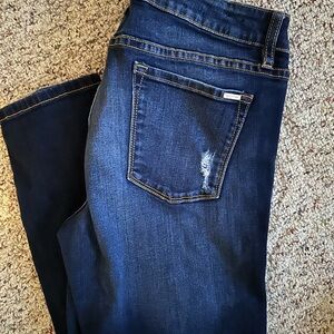 Stylish Women's Skinny Jeans in Deep Blue